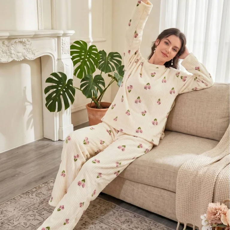 Cream Fruit Cozy Pajamas in cream